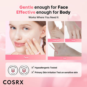 COSRX applying serum to underarm illustrating smoothing benefit