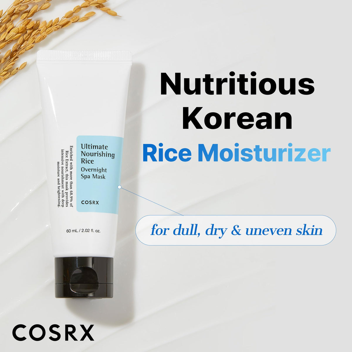 COSRX rice extract ingredient visual emphasizing natural nourishment