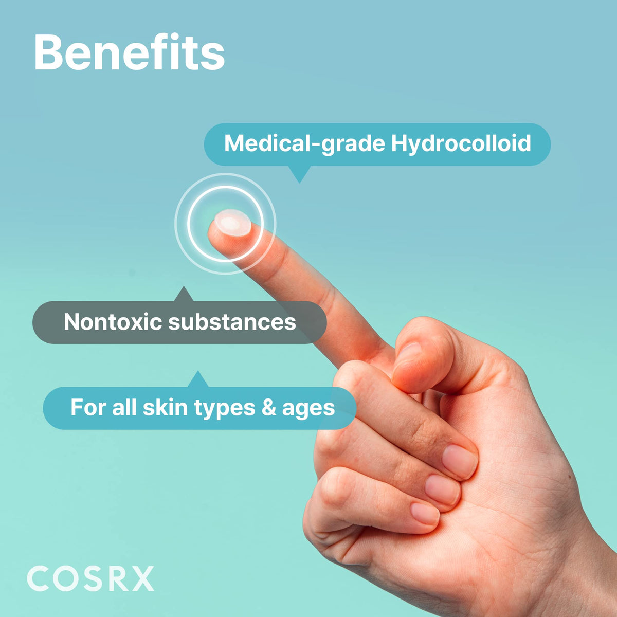 COSRX patch beside coin for scale illustrating size choice and coverage benefit