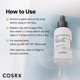 COSRX bottle stored in refrigerator illustrating storage to slow oxidation