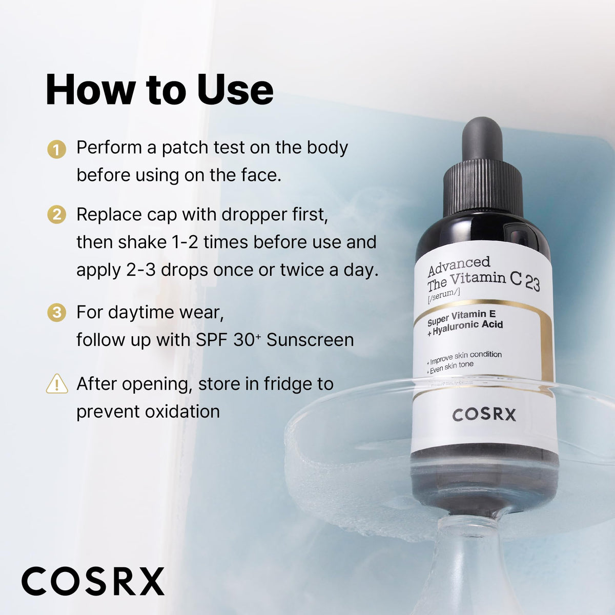 COSRX branded packaging box emphasizing product protection and authenticity