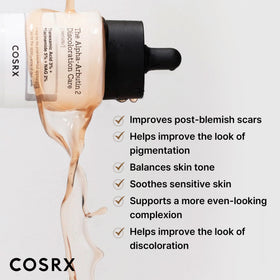 COSRX serum texture spread on skin, demonstrating lightweight absorption and non-sticky finish