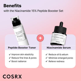 COSRX niacinamide serum and peptide booster side by side indicating set use