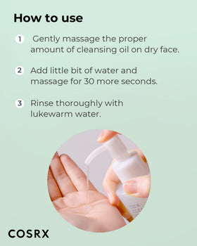 COSRX bottle held in hand for 200ml size comparison illustrating travel-friendly volume