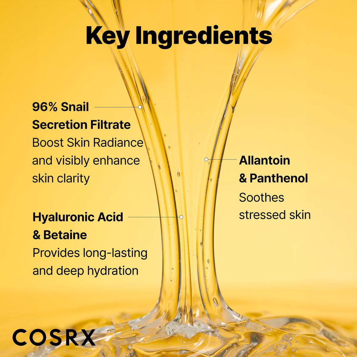 COSRX label detail showing high concentration ingredient benefits