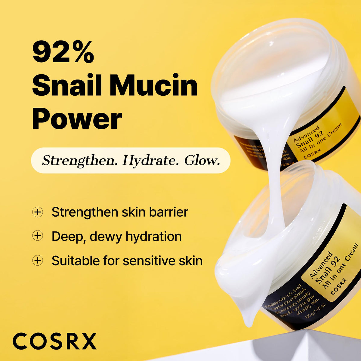 COSRX open jar texture close-up showing lightweight cream