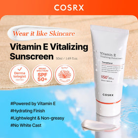 COSRX texture close-up showing lightweight cream and quick absorption benefit