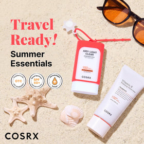 COSRX Airy Light sunscreen stick open tip demonstrating smooth, no-mess application