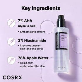COSRX clear liquid texture close-up illustrating lightweight absorbent formula for smoother skin