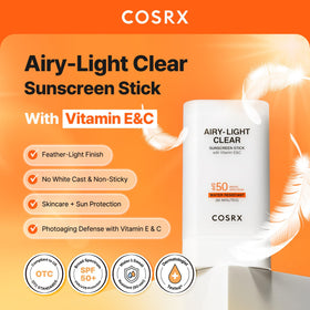 COSRX sunscreen duo inside travel bag illustrating convenience for trips