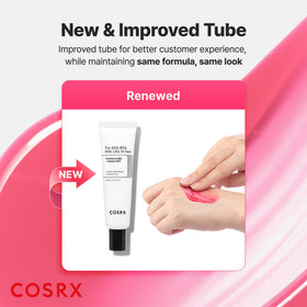 COSRX tube close-up label highlighting acid blend and clear instructions