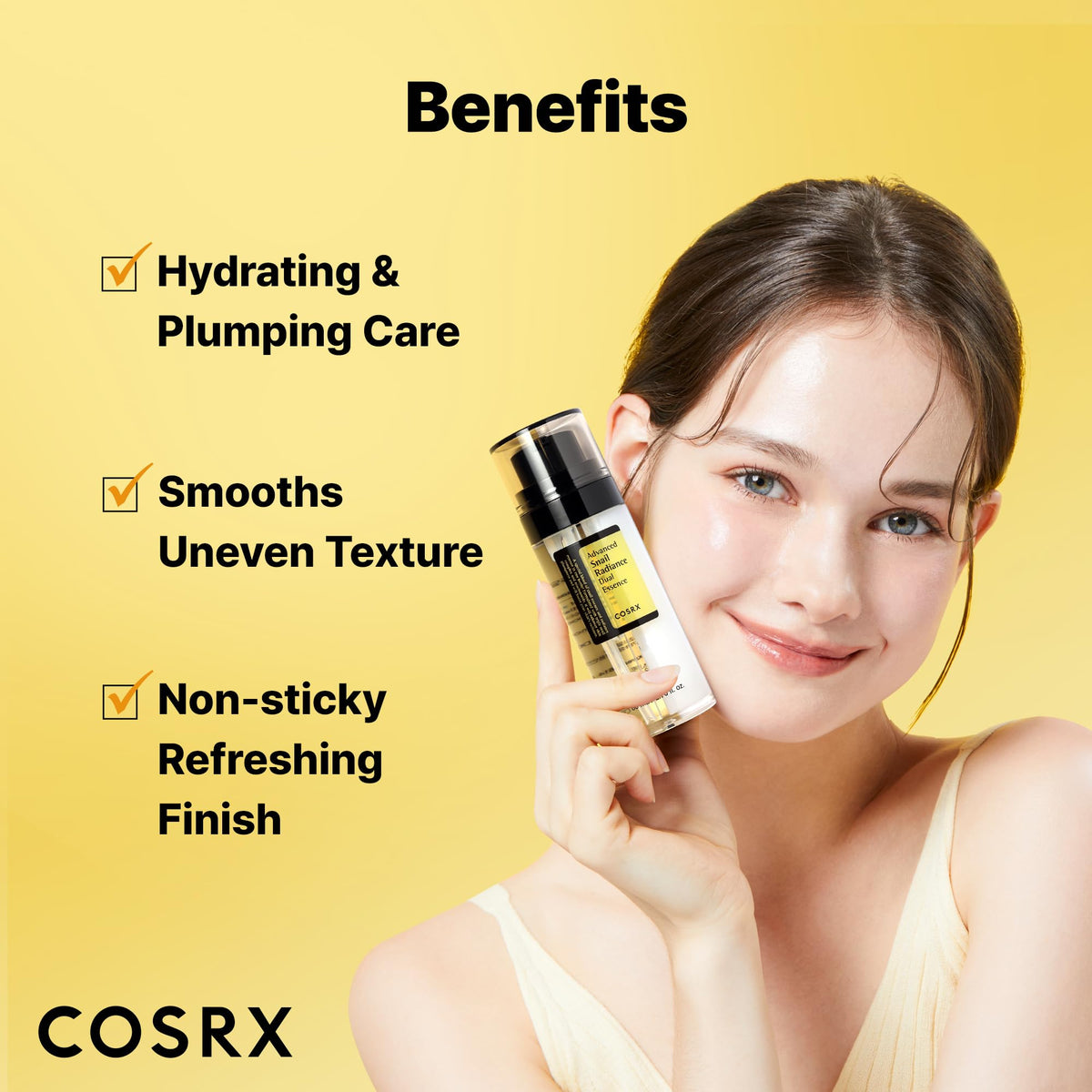 COSRX two textures on hand being mixed to ensure even ingredient distribution