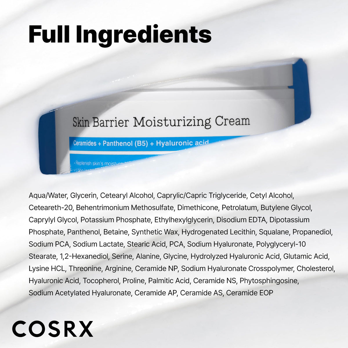 COSRX unscented label close-up indicating fragrance-free, sensitive-skin friendly