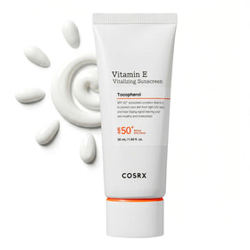 COSRX front packaging showing SPF 50 and compact tube, travel-friendly protection
