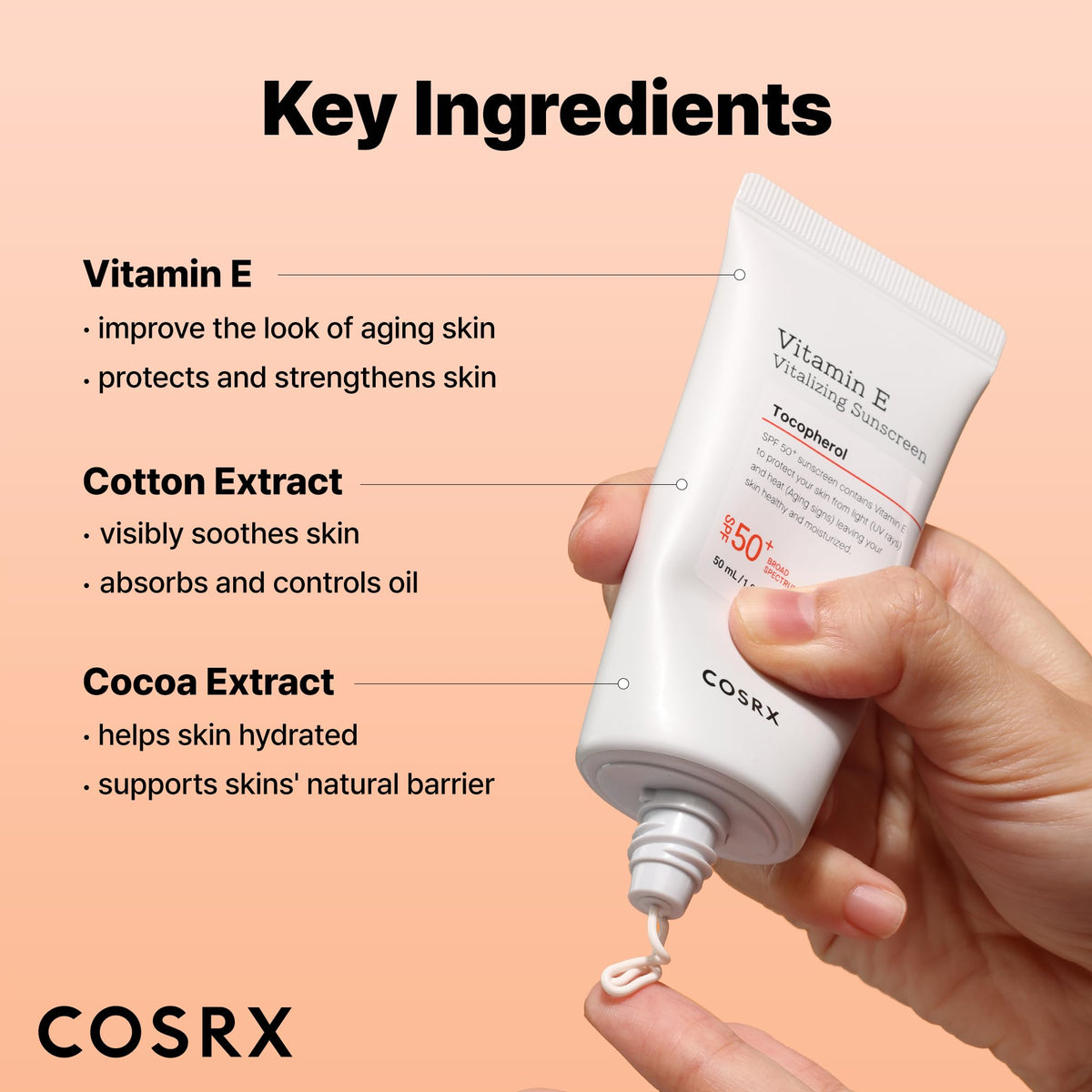 COSRX product applied showing no white cast and natural skin finish