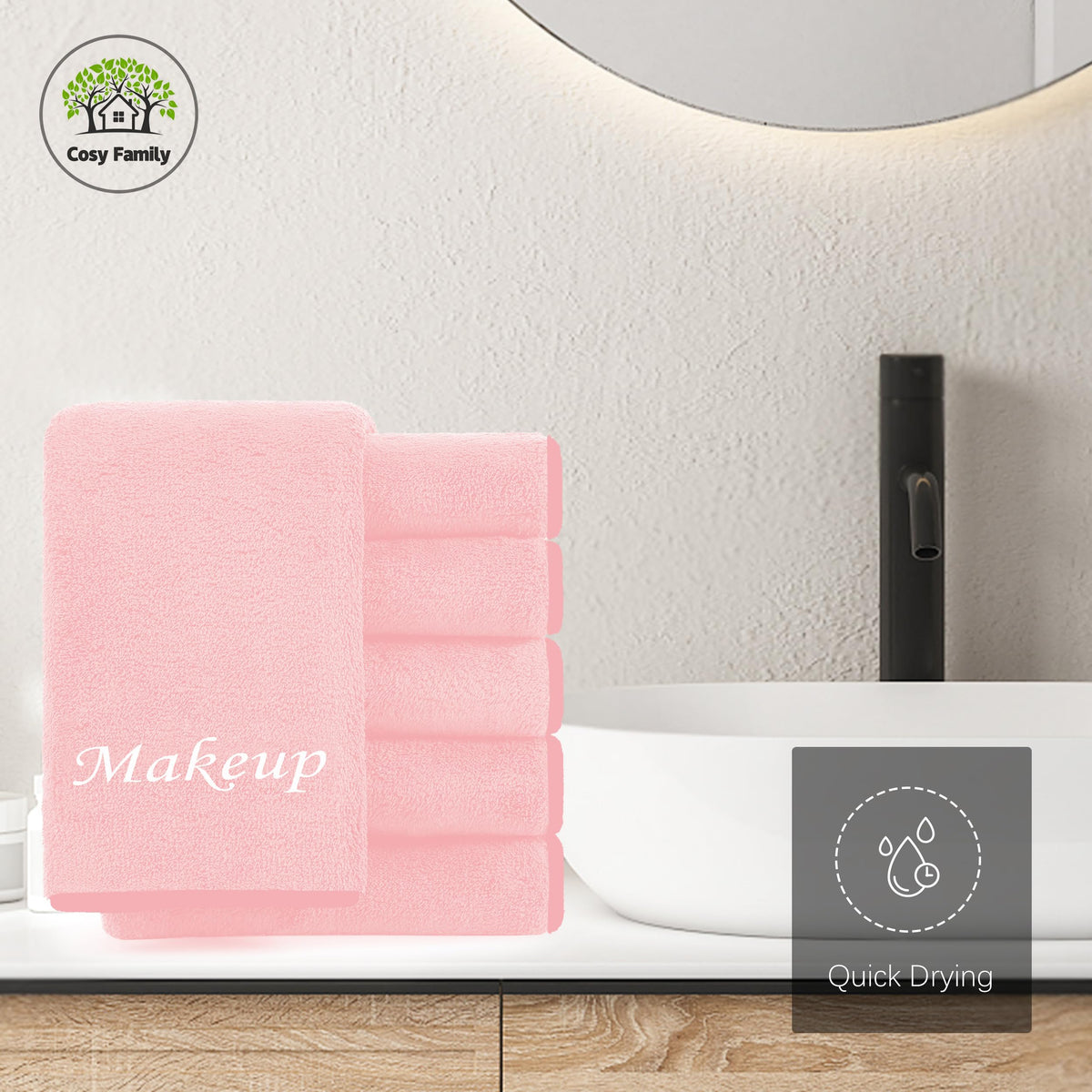 Cosy Family fingertip cloth removing mascara demonstrating precise removal benefit