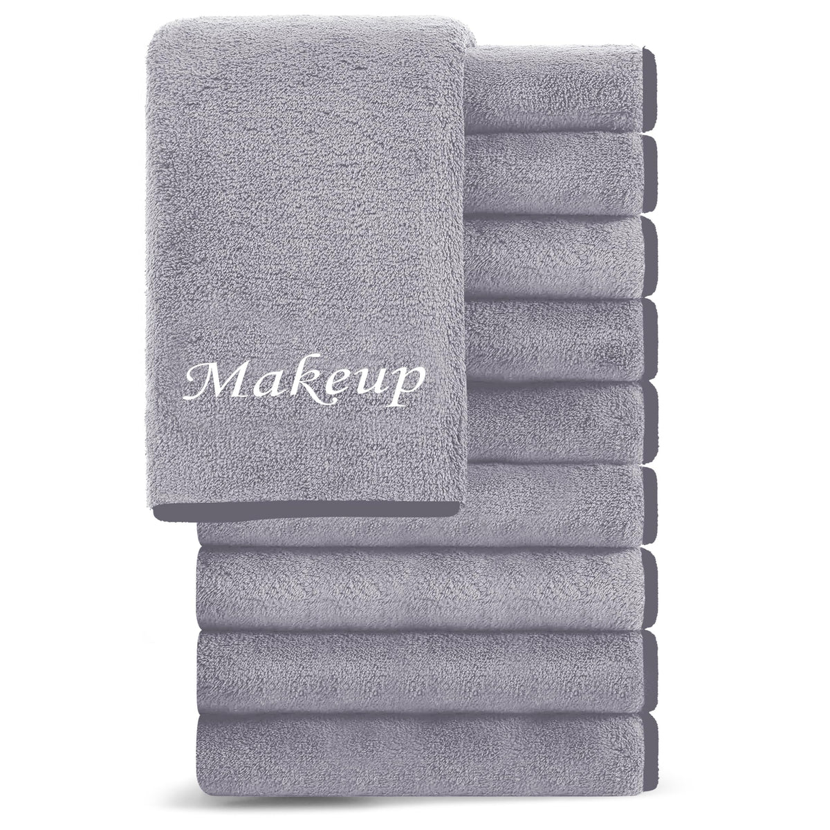 Cosy Family front pack of ten grey cloths showing compact reusable towels benefit