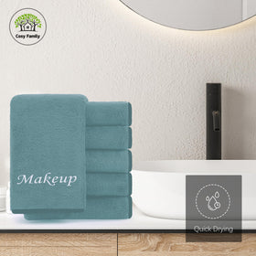Cosy Family cloth in use removing makeup for gentle cleansing