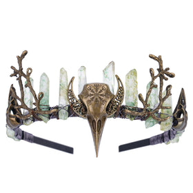 CoTeeZa front view of crystal crown showing full woodland design benefit: eye-catching accessory