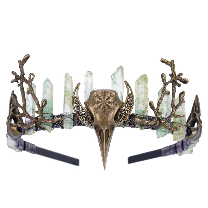 CoTeeZa front view of crystal crown showing full woodland design benefit: eye-catching accessory
