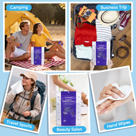 Cottonessence towel used outdoors at a campsite showing portability and convenience