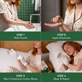 COTTONNERIE elastic wrist detail for secure overnight fit