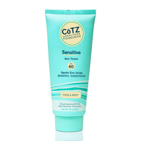 CoTZ front packaging showing SPF 40 and sensitive formula benefits