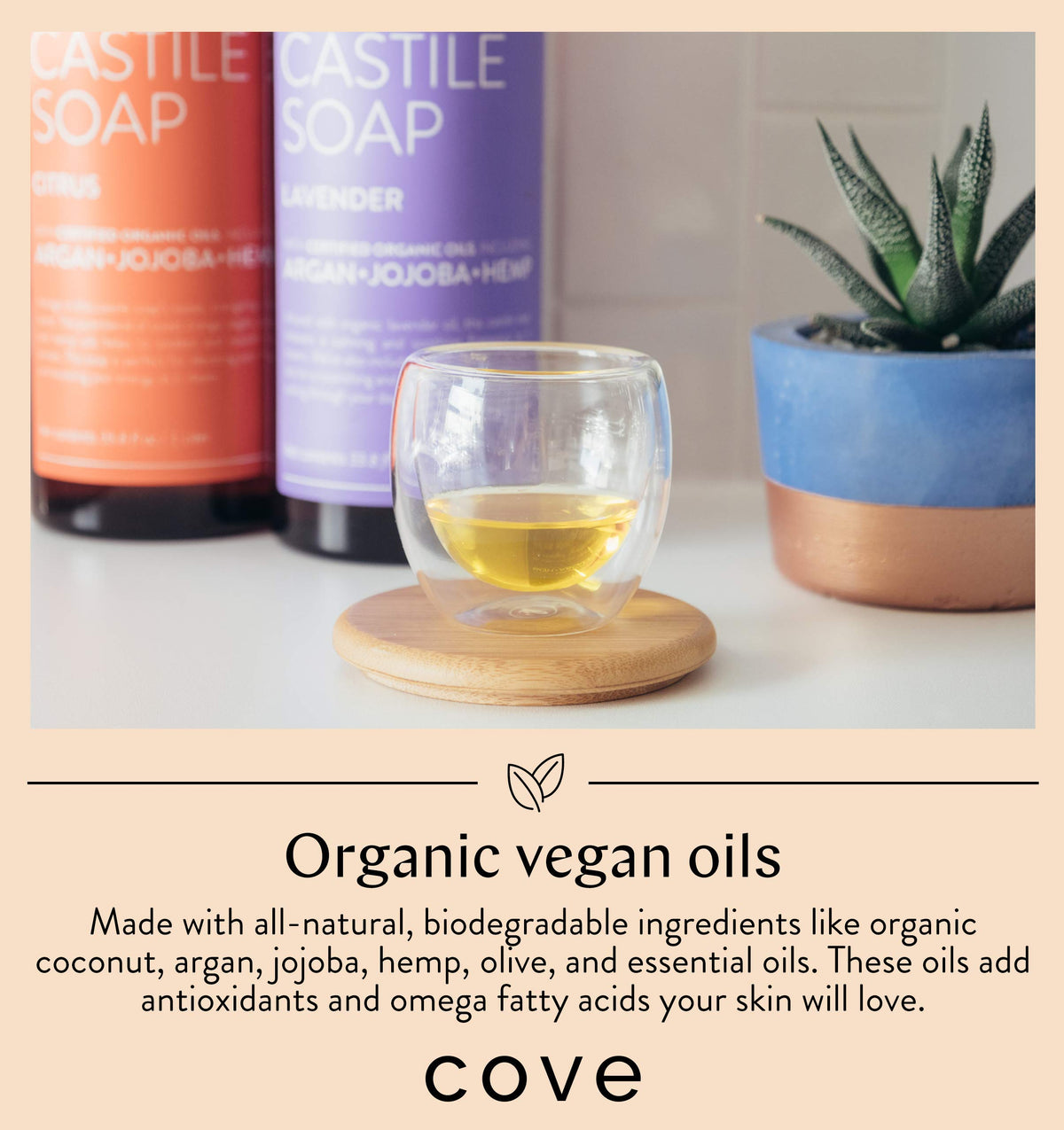 Cove diluted refill bottle with measurements illustrating easy mixing and eco savings