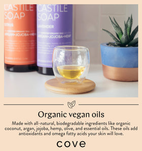 Cove diluted refill bottle with measurements illustrating easy mixing and eco savings