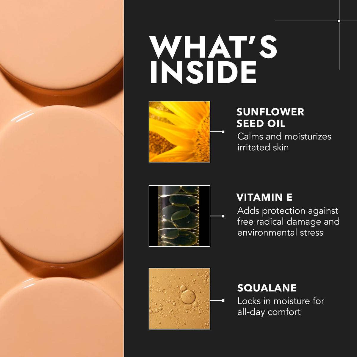 Cover FX before and after on medium skin illustrating concealment and natural skin effect