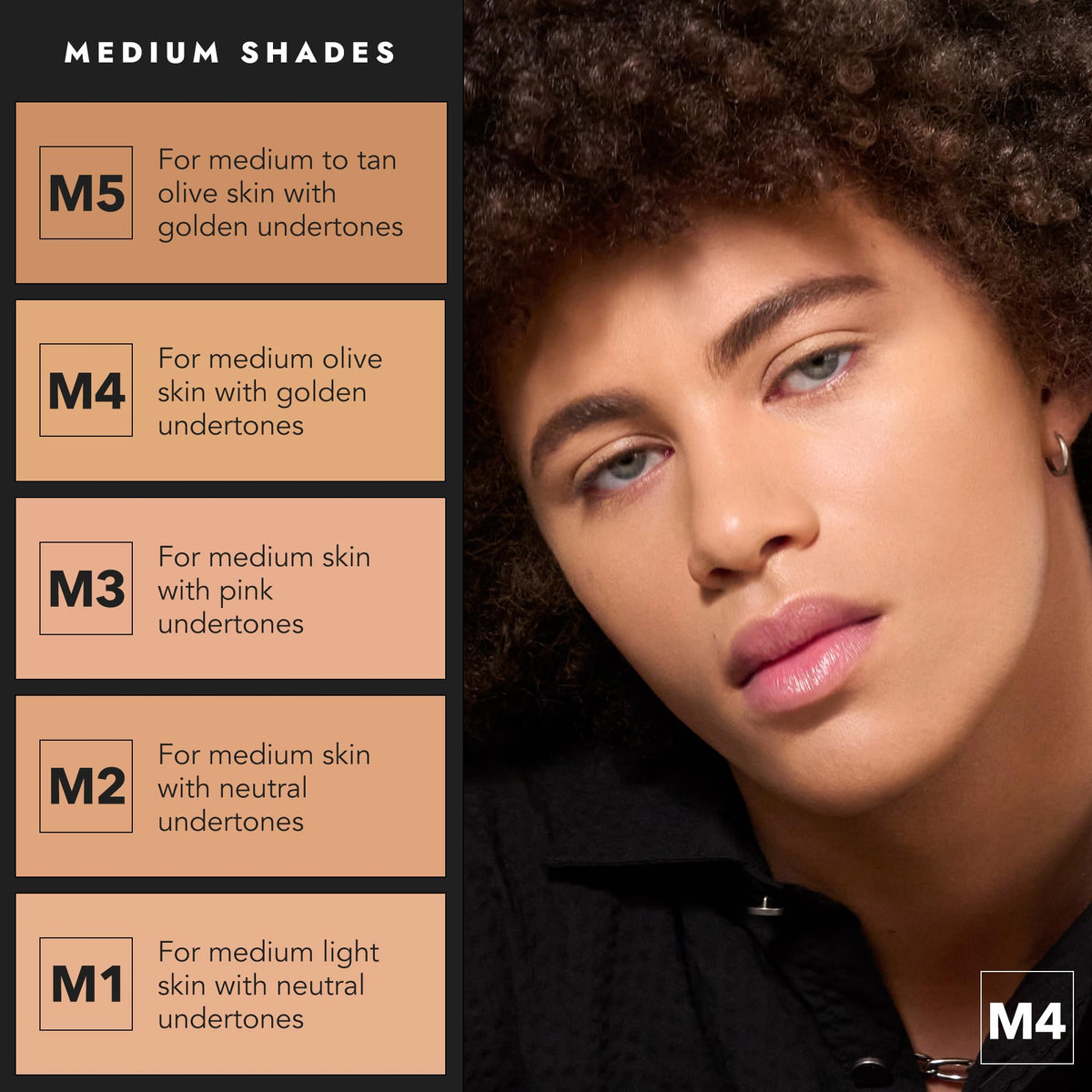 Cover FX label close-up showing shade M3 and clear ingredient and shade details