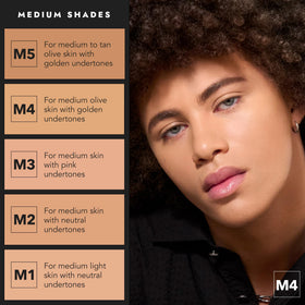 Cover FX label close-up showing shade M3 and clear ingredient and shade details