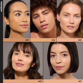 Cover FX dabbing foundation on sponge showing how to achieve an even, smooth finish