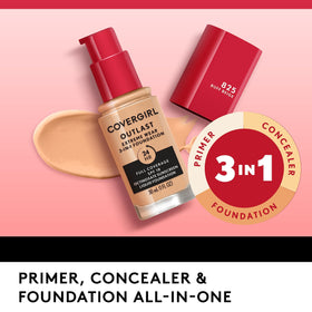 Covergirl applying foundation with fingertips for fast, even coverage benefit