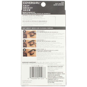 COVERGIRL close-up of powders and brush demonstrating blendable texture for natural brows