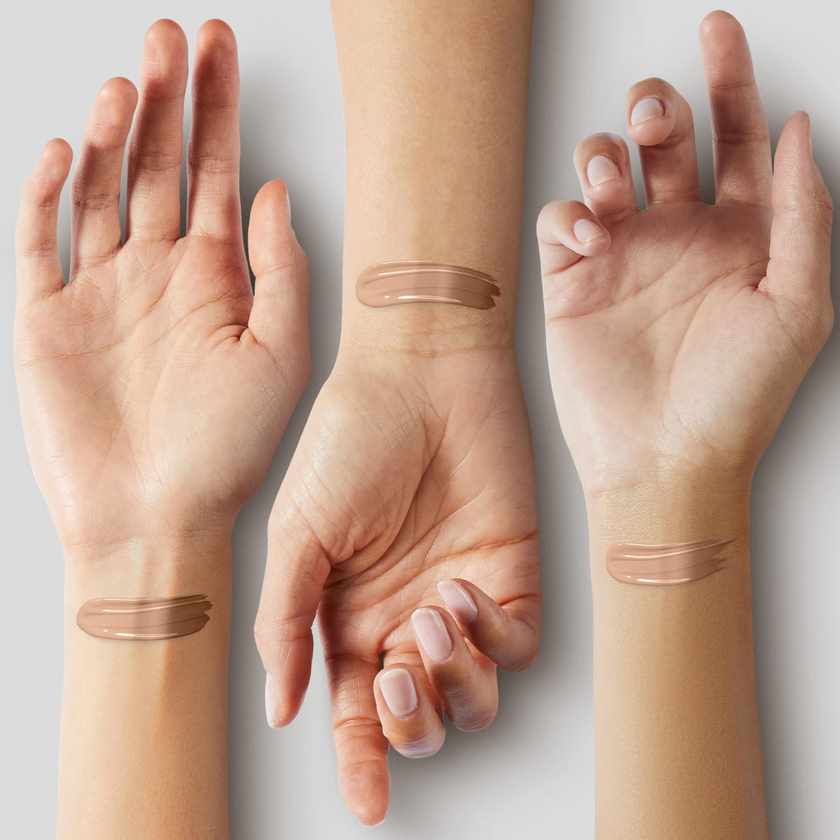 COVERGIRL swatch on skin demonstrating Classic Tan 160 blend and natural match