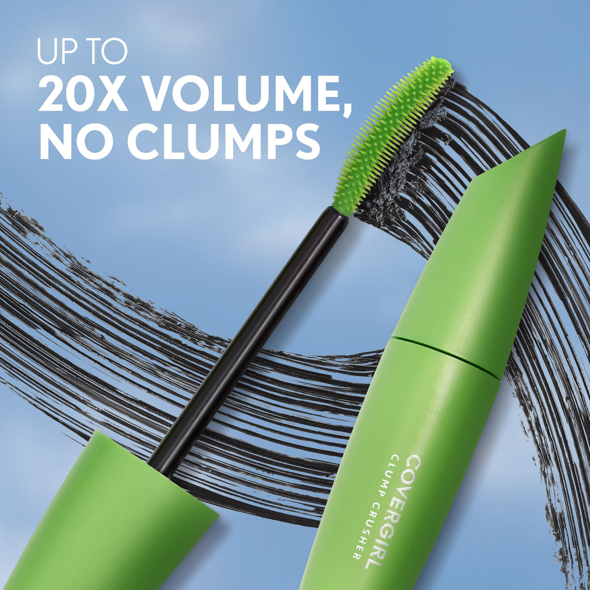 COVERGIRL mascara on eyelashes in use creates fuller defined lashes