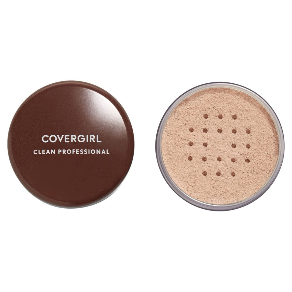 COVERGIRL loose finishing powder front compact shows product and easy portability
