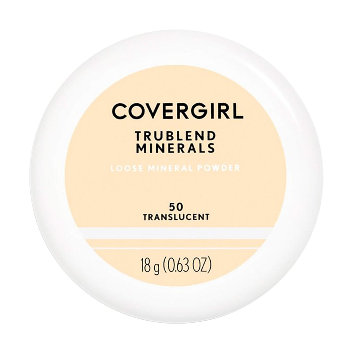 COVERGIRL front packaging showing translucent loose powder and benefits
