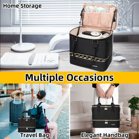Covkev bag beside a hand to show compact travel-friendly size