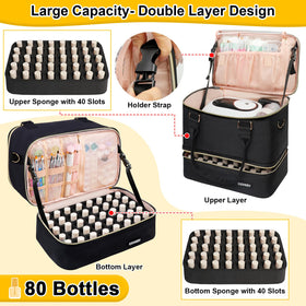 Covkev top layer with holder strap securing a lamp for organized travel