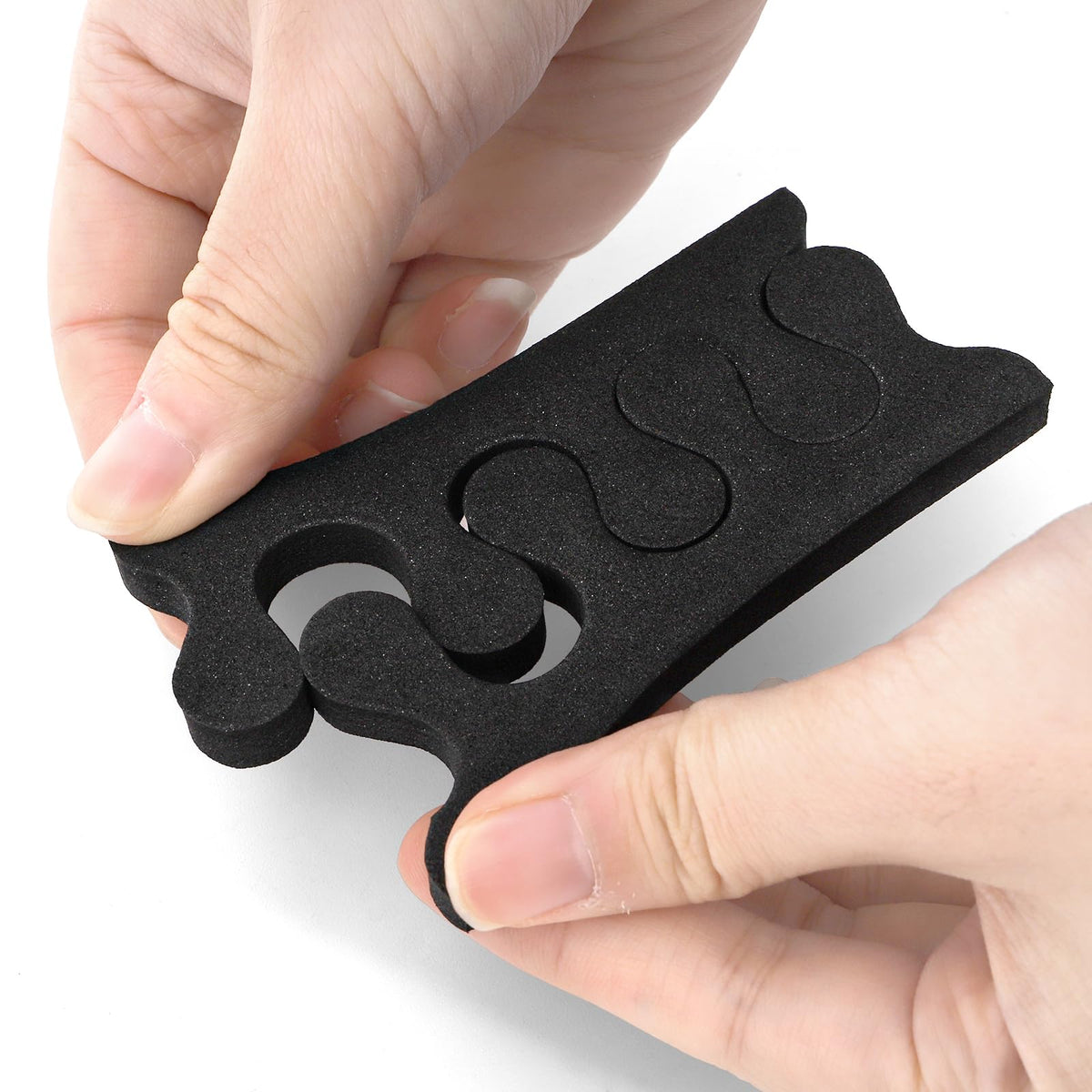Covzoe size comparison with hand illustrating compact portable convenience