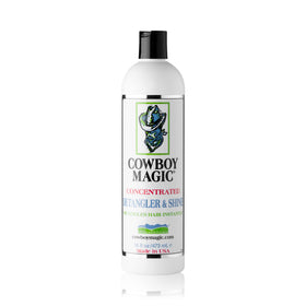 Cowboy Magic label close-up listing silk, panthenol and honey benefits