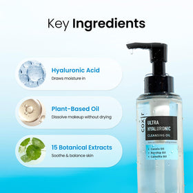 coxir ingredients label closeup showing plant-oil complex for gentle cleansing