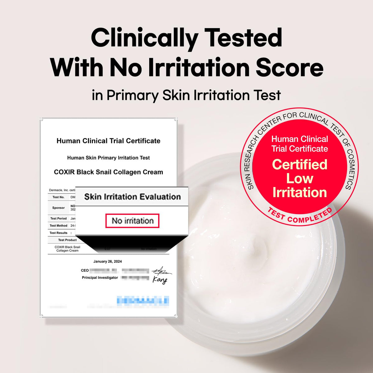 coxir product label and ingredient list emphasizing peptide benefits