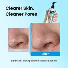 coxir before and after makeup removal demonstrating effective cleansing result