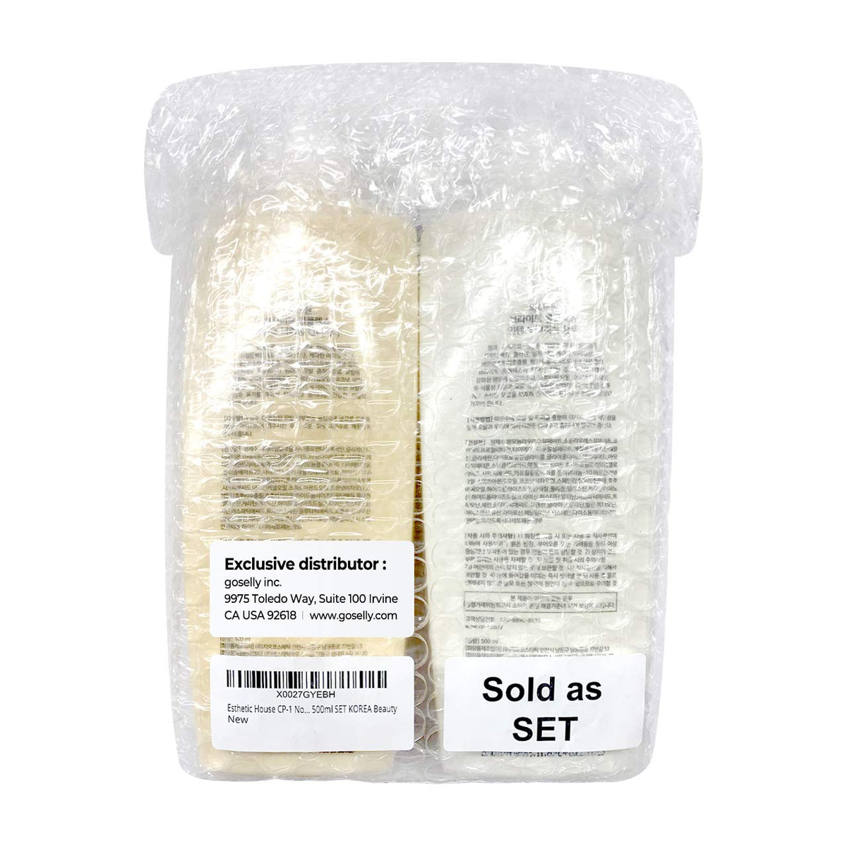 CP-1 set styled on bathroom shelf, suggesting spa-like home treatment