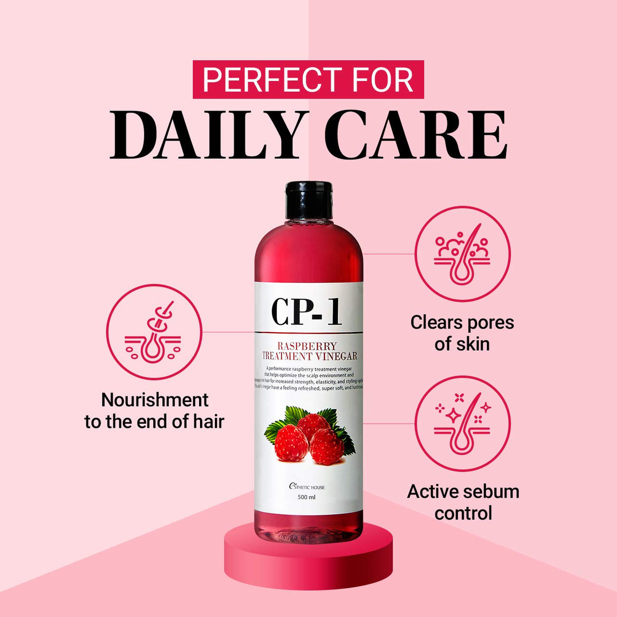 CP-1 bottle in hand to show 500ml scale and convenient size for home use