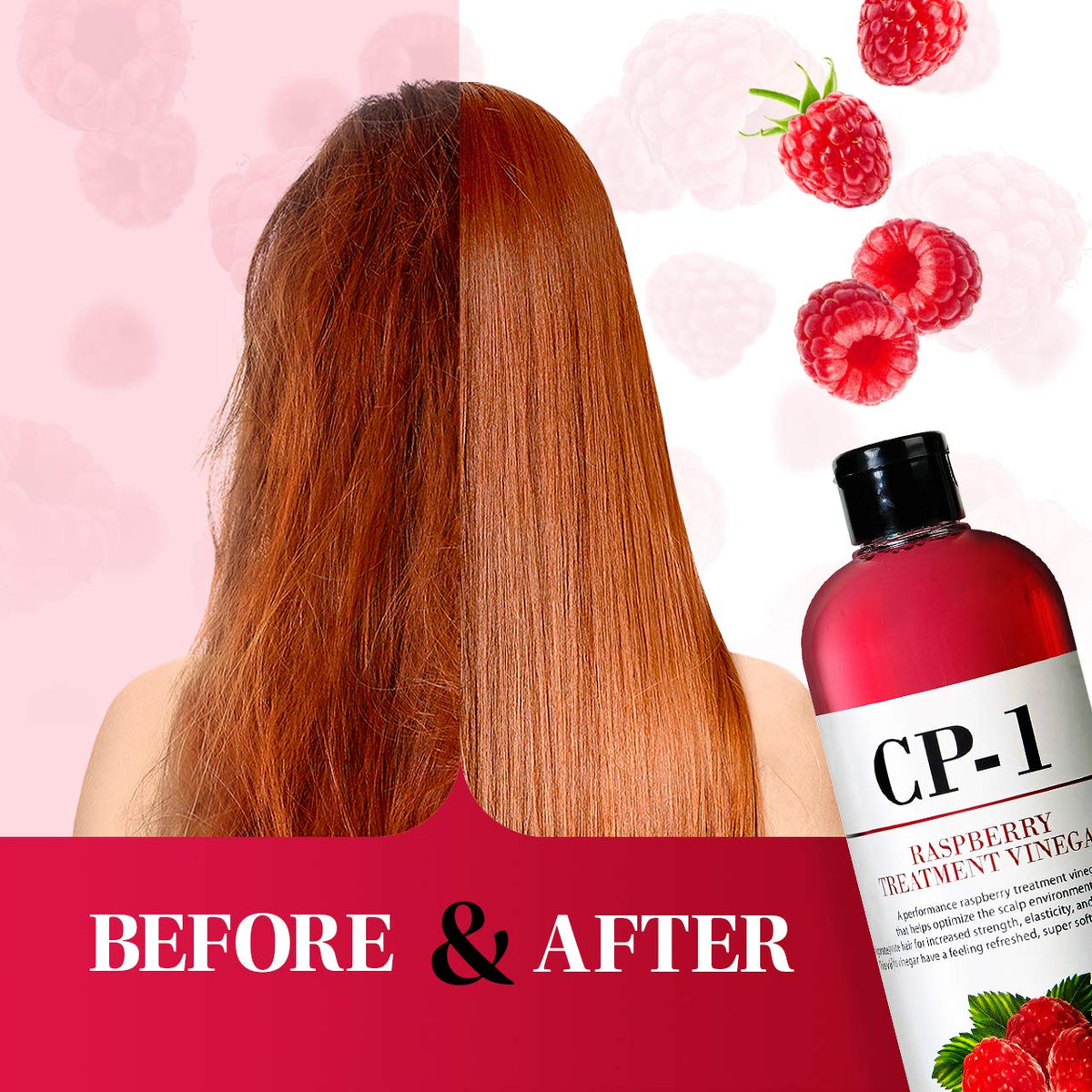 CP-1 texture close-up of translucent raspberry rinse highlighting light consistency