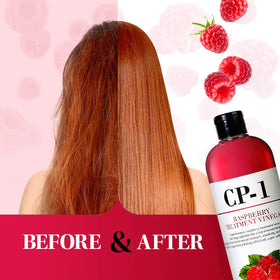 CP-1 texture close-up of translucent raspberry rinse highlighting light consistency